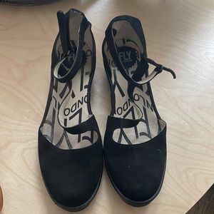Fly London Black Wedge Shoe